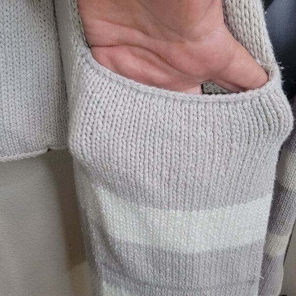 Loft Outlet striped hooded open cardigan sweater size Medium - Picture 3 of 6